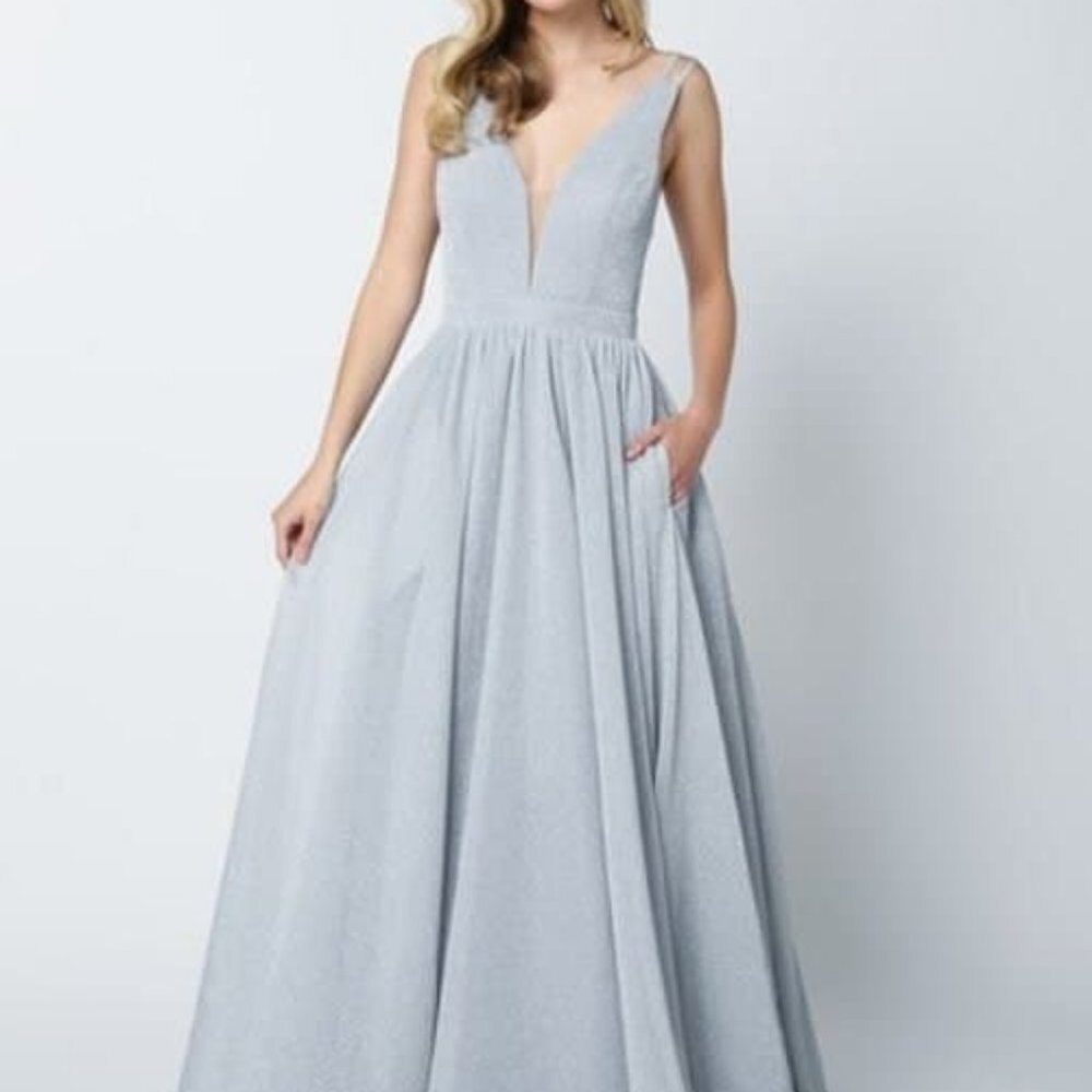 new Illusion V-Neck A-Line Shape Prom Dress JT201